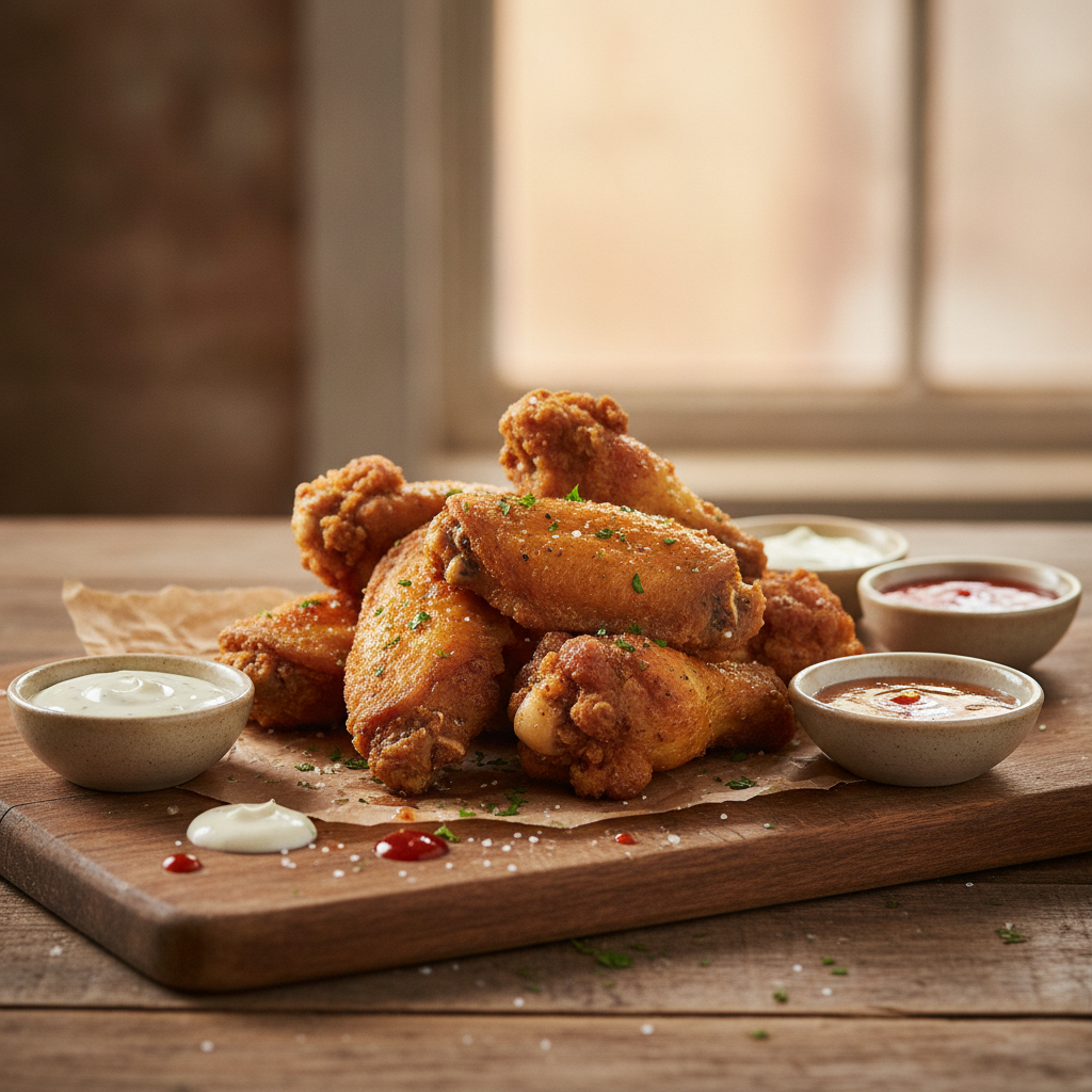 Fried Chicken Wings - No Face and No Text